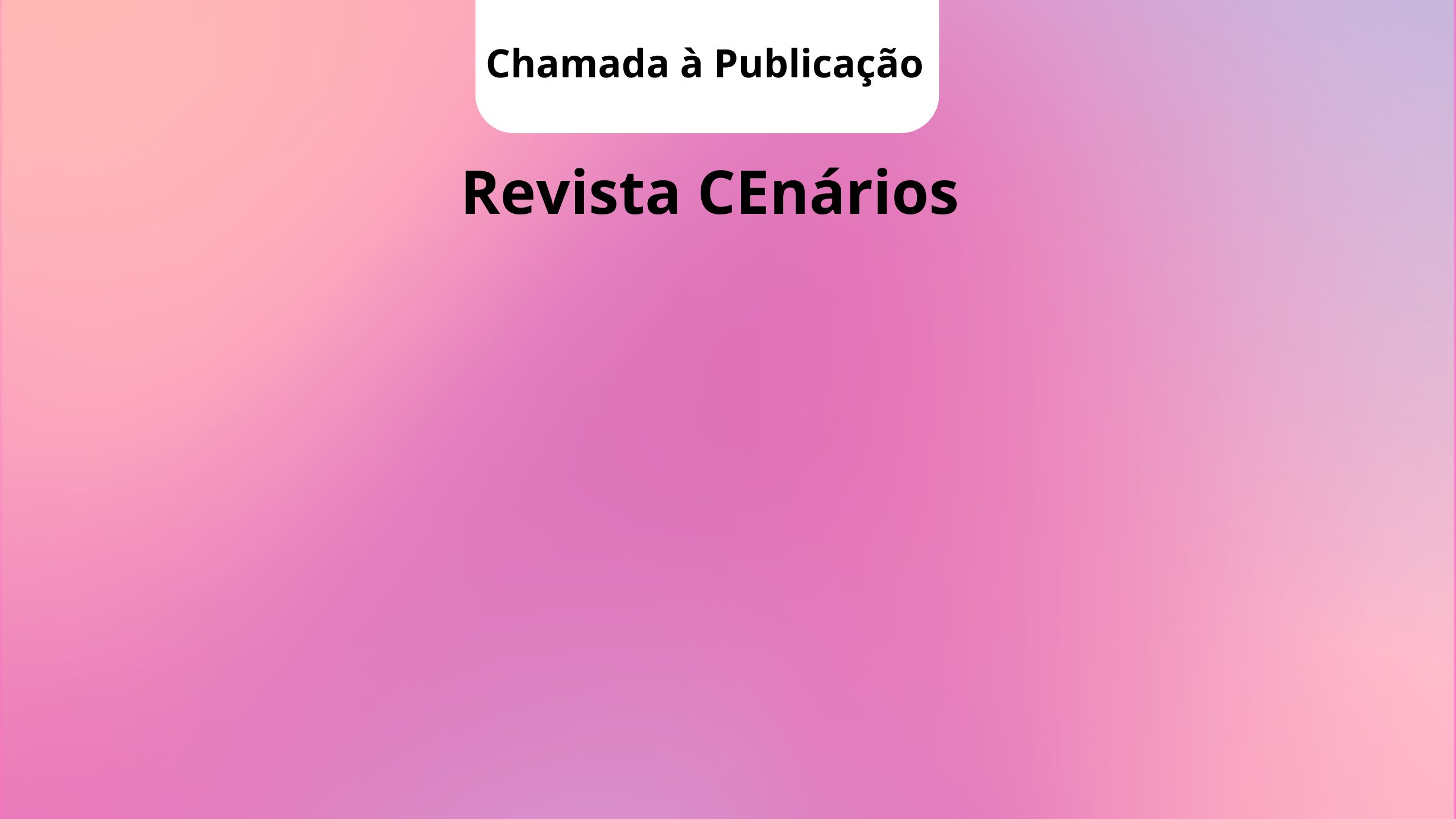 Chamada de submissão de artigos