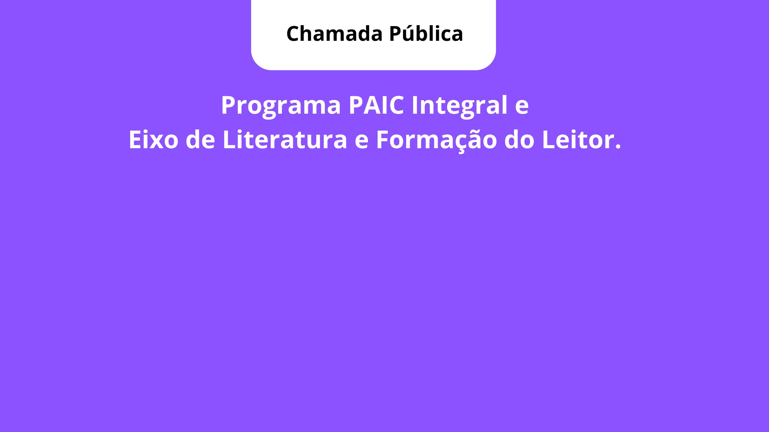 Nova Chamada pública para 2026